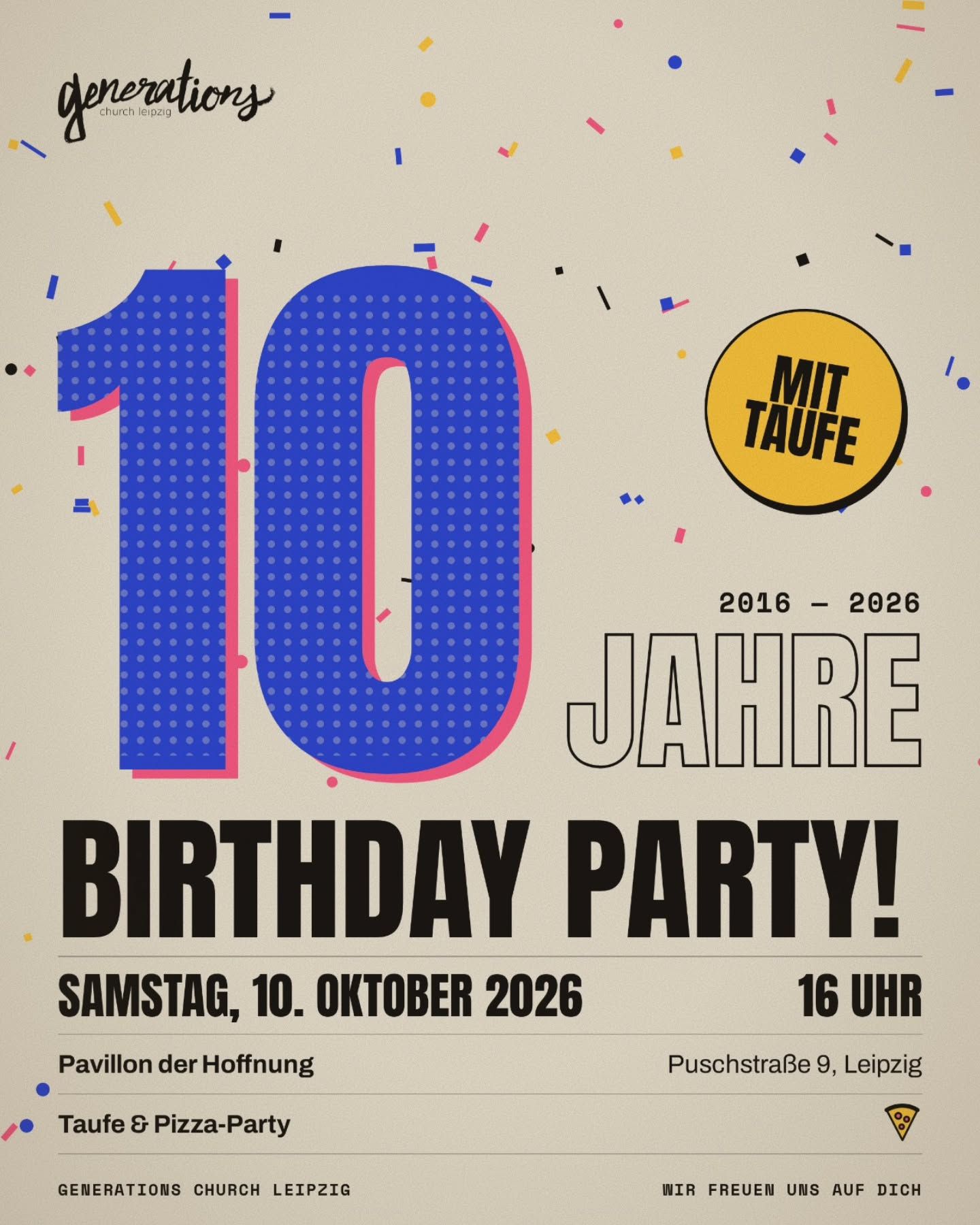10 Jahre generations church. 🎉 2016 haben wir in einem Wohnzimmer angefangen. Heute feiern wir Geburtstag, und zwar mit